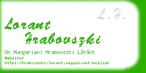 lorant hrabovszki business card