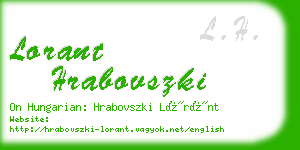 lorant hrabovszki business card